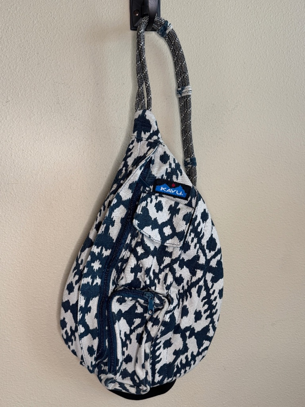 KAVU Mini Rope Bag Cotton Crossbody Sling ​ - Blue Blot